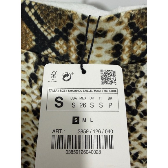 ZARA Snake Print Knit Sweater and Pants Set Long Sleeve Crew Neck Size S NWT - Picture 8 of 9